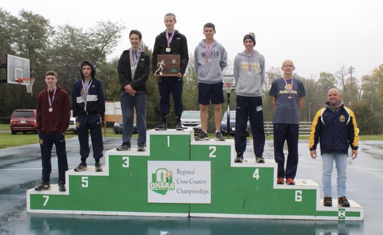 Whitmer Boys XC is runner up at Regionals and headed to states! Jacob Harris dominates yet again, taking the individual title!! 💙💛
