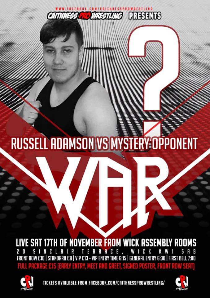 CaithnessProW's tweet photo. Russell Adamson showed heart and determination in his debut against Corvyn Cameron but unfortunately came up short. Can he secure his first win as a fully contracted CPW wrestler on November 17th?

TICKETS AVAILABLE THROUGH OUR FACEBOOK PAGE. https://t.co/qj3gU46iPB