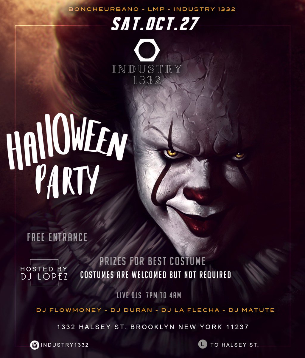 Industry1332's tweet photo. Halloween Bash Tonight!! Prizes for best costume!! https://t.co/sL02BhWpJK