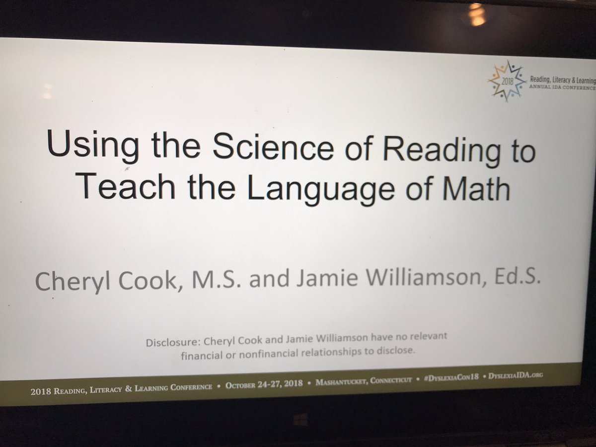 _CLCook's tweet photo. I had the privilege to present with @JWilliamsonEdS at #DyslexiaCon18 It was a packed room with some of the people I admire most in attendance. Hoping we inspired some and provided strategies for others. Thank you @GaabLab @MultisensryMath @DeeDrosenberg @TheresaKaska for coming! https://t.co/flJ0s9NeXd