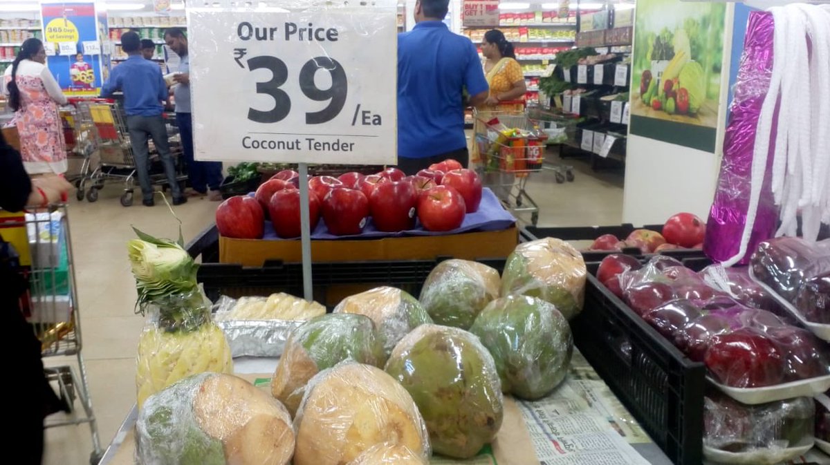 Sanjayk2309's tweet photo. Coconuts wrapped  in #Plastic !
Do we really need it? Have our corporates become so insensitive towards #ecology  ???
#SingleUsePlastic #CleanSeas @RelianceSmartIN https://t.co/1OWw8kyPE9