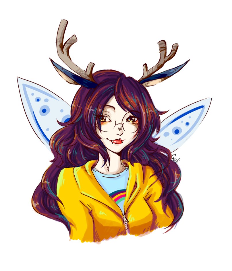 Valhenryn's tweet photo. Making some doodles ♥ #horns #fairy #Digital #drawing #doodle https://t.co/NStEFsHua9