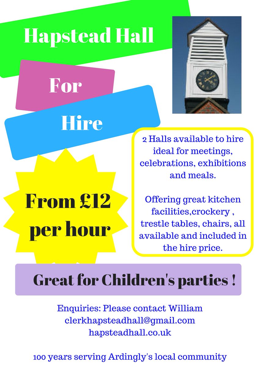 For more information visit hapsteadhall.co.uk or contact clerkhapsteadhall@gmail.com.