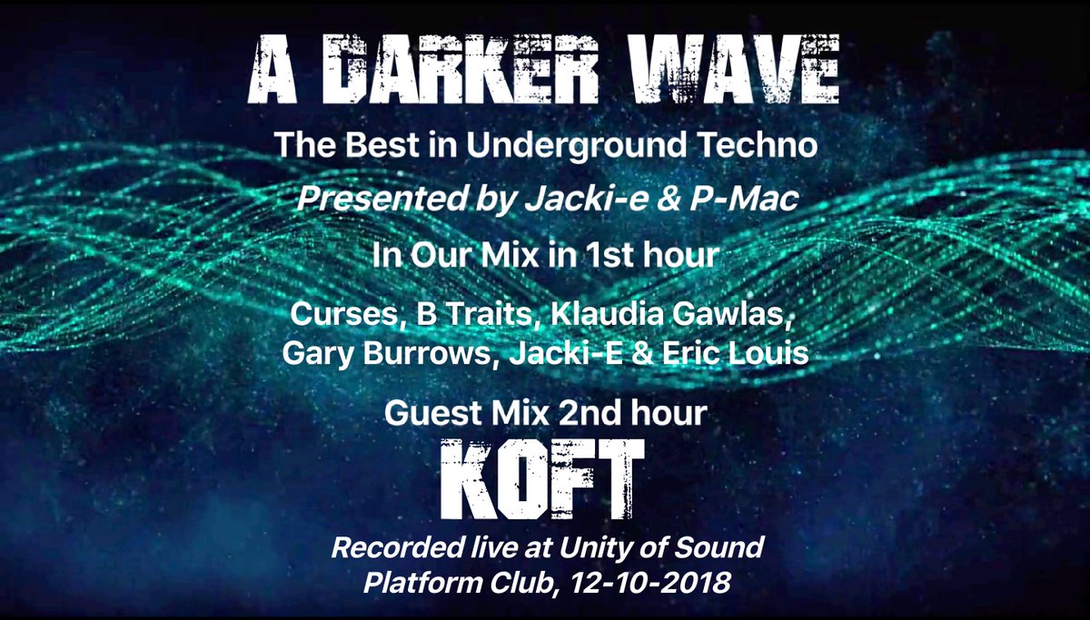 adarkerwave's tweet photo. Tonight 9pm @radflintnews listen https://t.co/O1wrMPJdIo guest mix #Koft recorded @ #UnityofSound @ThePlatformClub @ event by @LashesSchool In our mix in 1st hr @ResetRobot @svenwittekind @KlaudiaGawlas @ItsAndreJetsonm @ElenaPavl @TERR_Music @CLTechno @garyburrows9091 https://t.co/EoGEz8hH8q