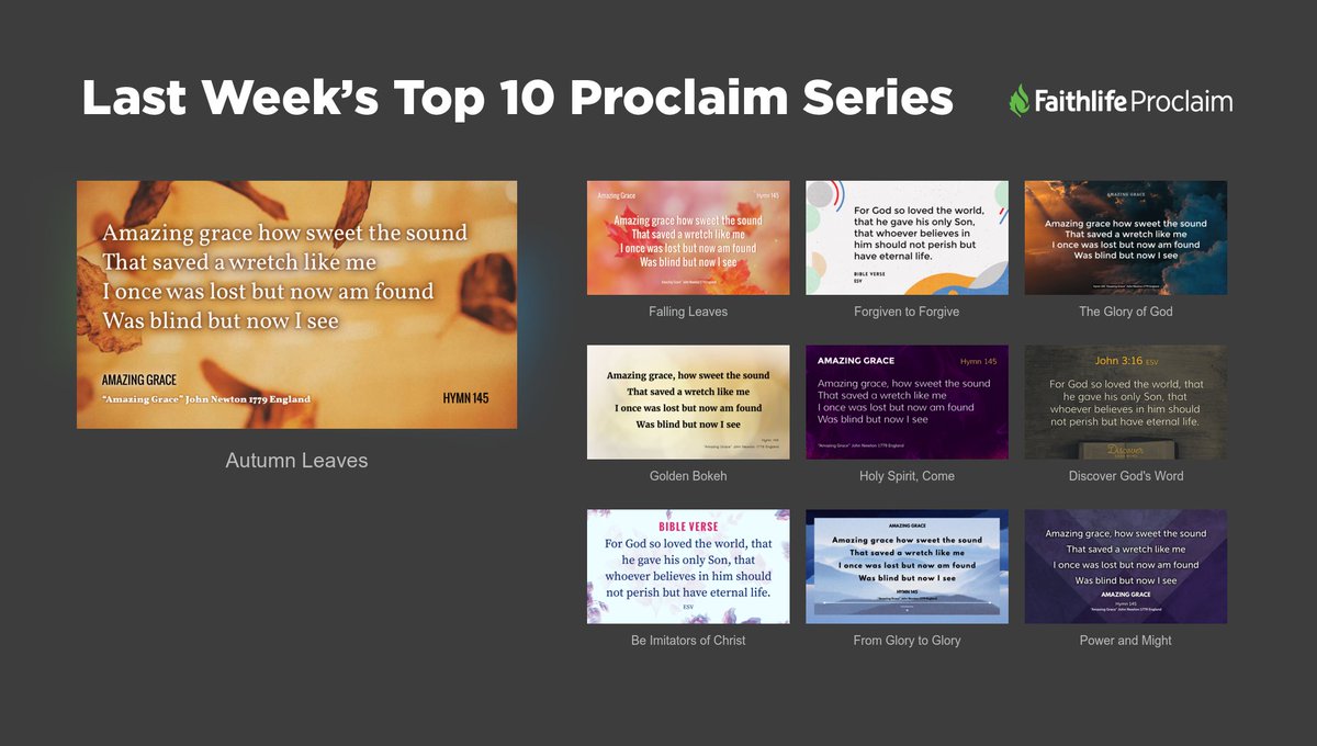 Here is last week's #ProclaimTopTen images!