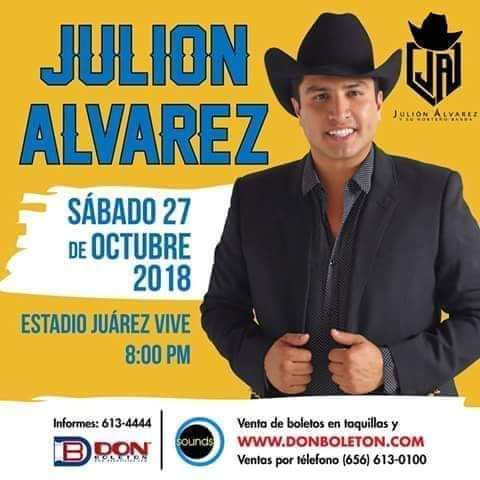 lupitaavargas's tweet photo. Hoy Sábado 27 De Octubre Llega A #CdJuarezChih. La Musica Del #ReyDeLaTaquilla Con Su Gira 2018 #AquiAndamosDeRegreso #JuliónÁlvarezYSuNB
No Faltes!!! #IndispensablesDeJAYSuNB💙💃🏽🎶🎷🎺🎸🎤🎉 @julionalvarez https://t.co/dRzAj2V7OI