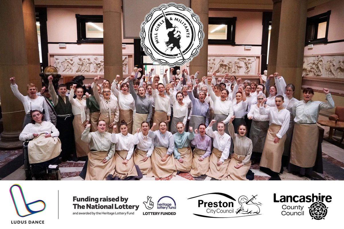 Massive thanks to the team, lead artists, volunteers and community cast for making the mass performance such a powerful experience for audiences. Also thanks to <a href="/HarrisPreston/">The Harris</a> for hosting and our funders <a href="/HLFNorthWest/">HLF North West</a> <a href="/prestoncouncil/">Preston City Council</a> and <a href="/LancashireCC/">Lancashire County Council</a> #vote100 #heritage #arts