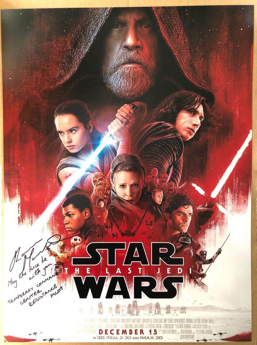 gerald71's tweet image. Last Jedi poster signed today in Ireland cool😎