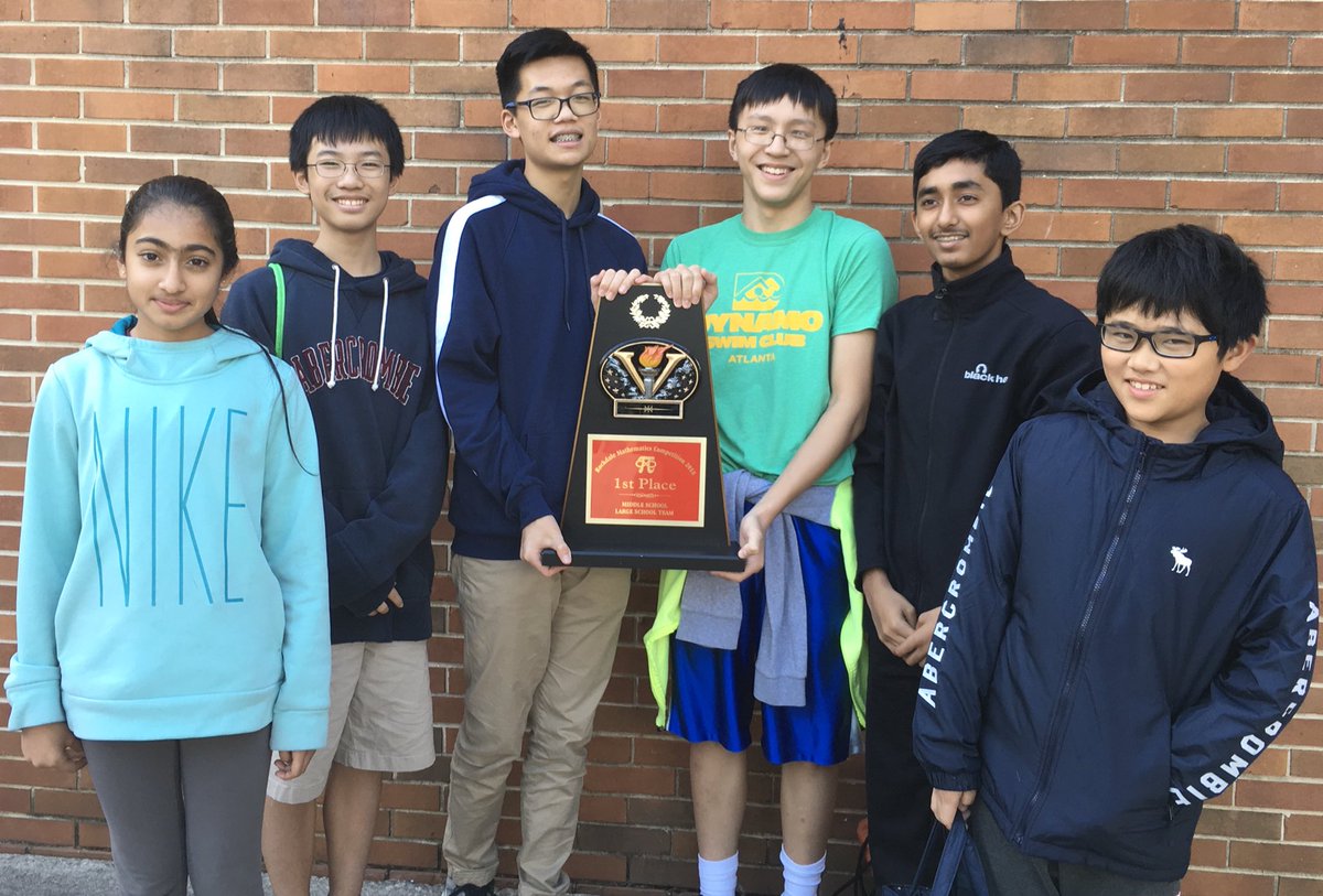 brownatwbms's tweet photo. 1st place middle school large school division at 2018 Rockdale Magnet Math Competition! #webbway #whatsyourimpact #GAmath @WBMSprincipal @wbms_pta https://t.co/SWZQnQGN4j