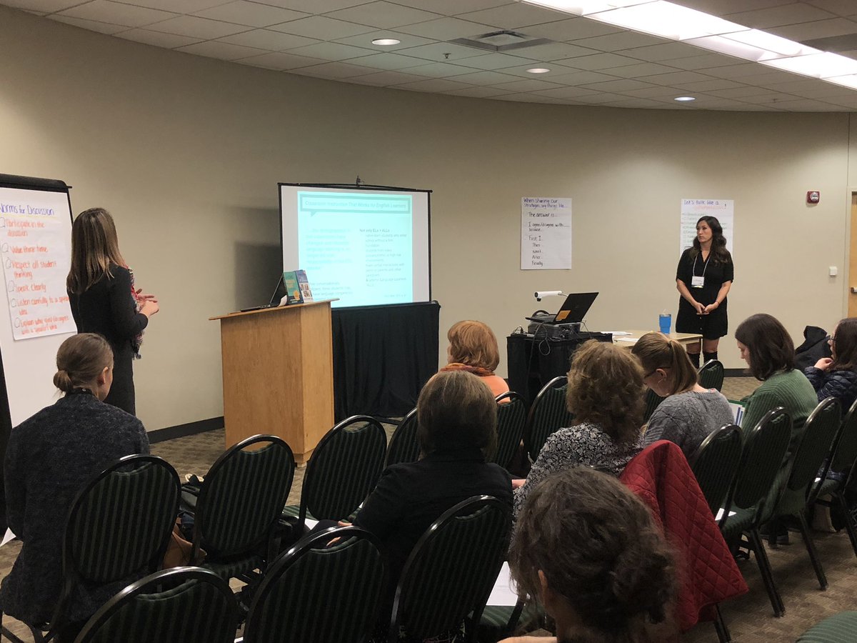 DrKoz13's tweet photo. “All of our students our Academic Language Learners (ALLs) and benefit from intentional language in content areas” #MITESOL2018 https://t.co/GNV8i3vjge