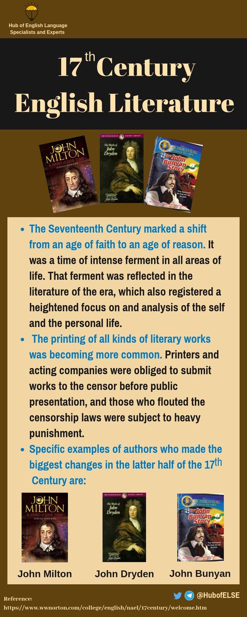 HubofELSE's tweet image. What is the 17th Century English #Literature? #HUBofELSE