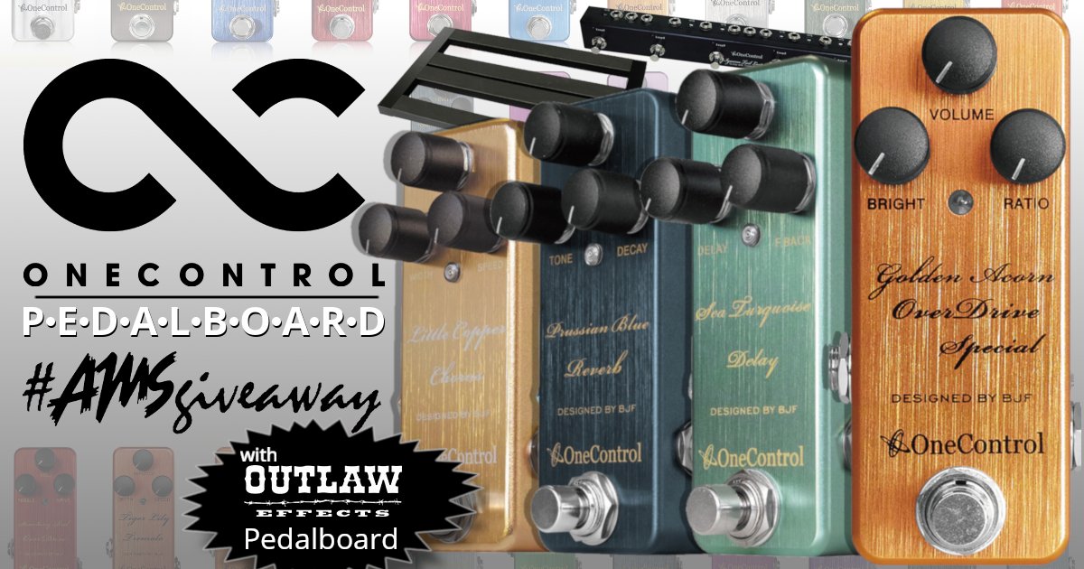 AmericanMusical's tweet photo. LAST CALL! Last chance to enter our @OneControlUSA Pedal Board Giveaway! As an added bonus you get @OutlawPedals Pedal Board to mount these sweet new pedals on.
Enter at https://t.co/EmCePZue9M
---
#OneControl #OutlawEffects #AMSGiveaway https://t.co/WKQFRglNuK