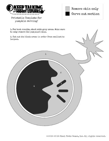 For the seriously festive Keep Talking fan, we've got a #KTANE themed pumpkin carving template!

PDF available here 🎃: buff.ly/2NHDWXL