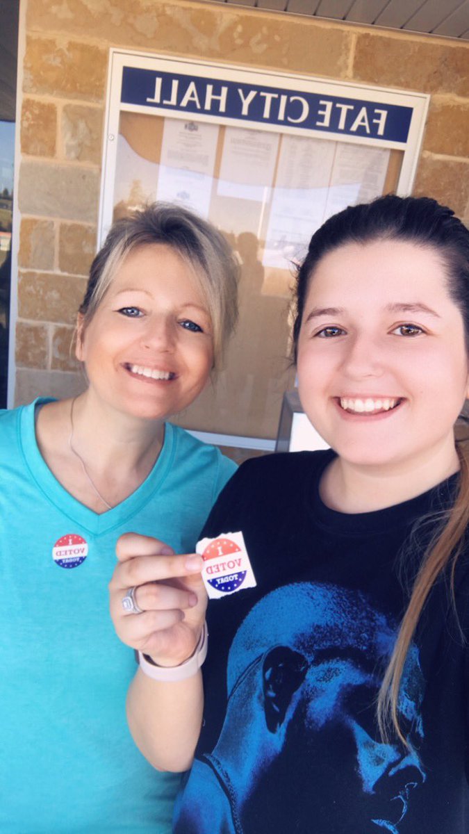 Voting day for this mother/daughter teacher duo!  #RCISDVotes
