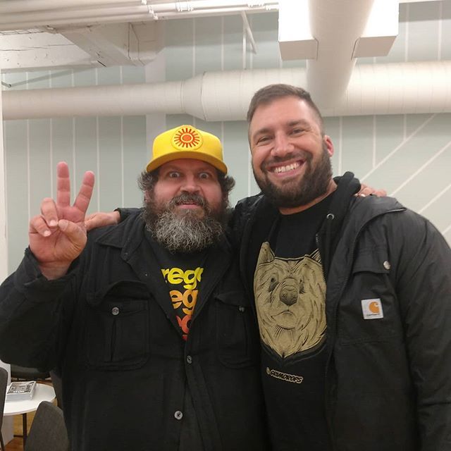 Had the great pleasure of meeting one of my design heroes today at Bay State Design Shop. Aaron Draplin @draplin thanks for a great talk and for being awesome. ✌️♥️
.
.
.
@bsds.co #bsds #design #graphicdesign ift.tt/2AwtP4Z