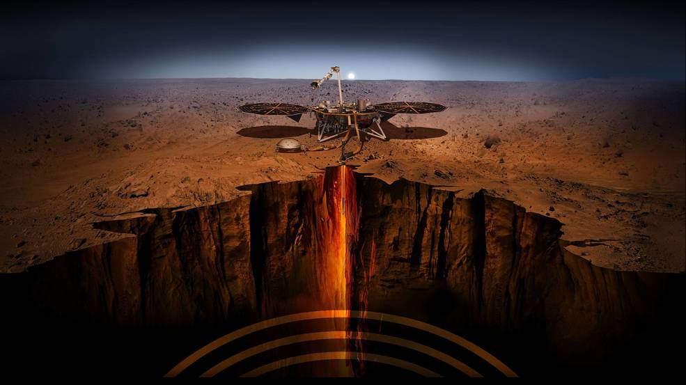 NASA's tweet photo. We’re landing a spacecraft on Mars! After a six-month journey to the Red Planet, @NASAInSight will study the planet’s deep interior. Join our experts Oct. 31 to learn how this mission will help us understand how rocky planets formed. Details: https://t.co/kNXgDkyPan https://t.co/GeFybkCUfz