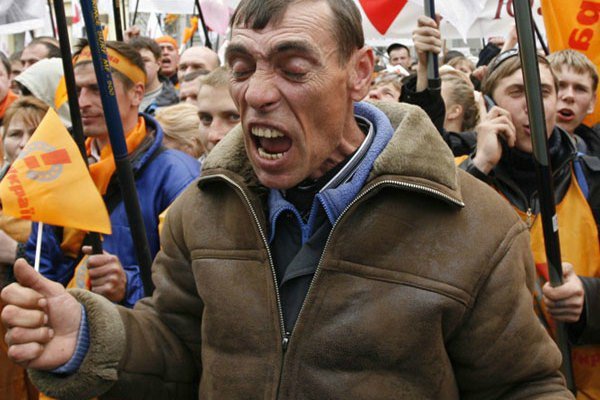 Хохлы кричат. Лицо украинца. Лица Майдана. Хохлы на Майдане.