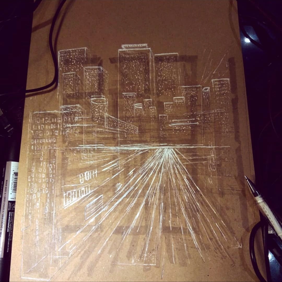 tomasilustrador's tweet photo. #Inktober día 21. Con su trepidante ritmo, la #tecnología inunda la materia con dígitos invisibles que forman inmensas ciudades atemporales. "Era digital". #art #Inktober2018 https://t.co/VHSyRWCAL5