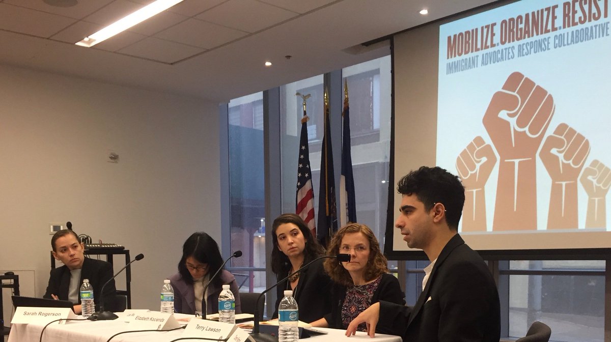 Bronx Legal Services joined @NYCBarAssn @ImmDefense @LawyersComm and @SarahFRogerson of @AlbanyLaw to discuss ICE in the courts @JohnJayCollege #mobilizeorganizeresist