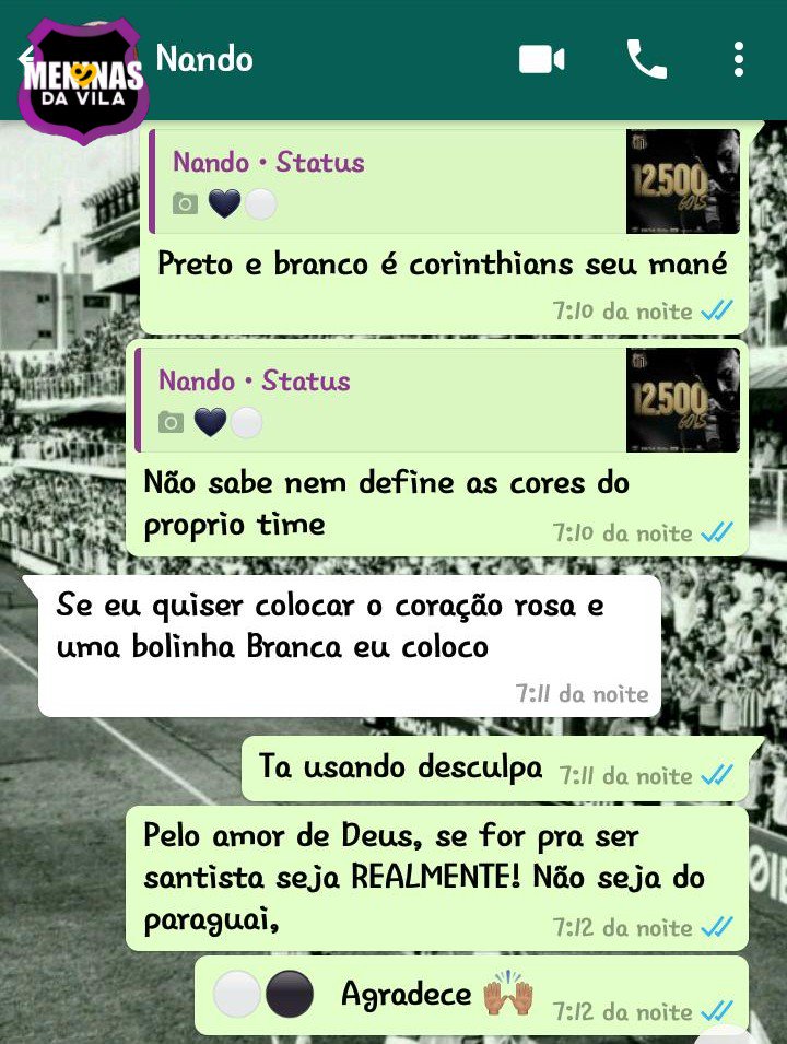 MdvSantosFc_'s tweet photo. Quando o boy acha q conquistou, aí vai e me coloca um status desses. Hahaha esses "torcedores modinhas" é duro de aguentar né?
#TorcedorModinha #VergonhaAlheia #MeninasDaVila https://t.co/Rcn7tah1Gr