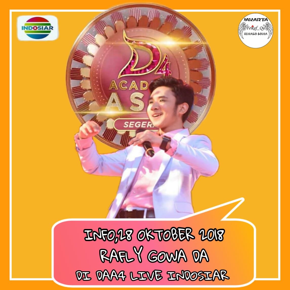 Assalamu'alaikum ,, 
Jangan lupa saksikan DAA4 nanti malam ada kesayangan kita <a href="/DA3_Rafly/">Muh.Rafly Heriawan</a>