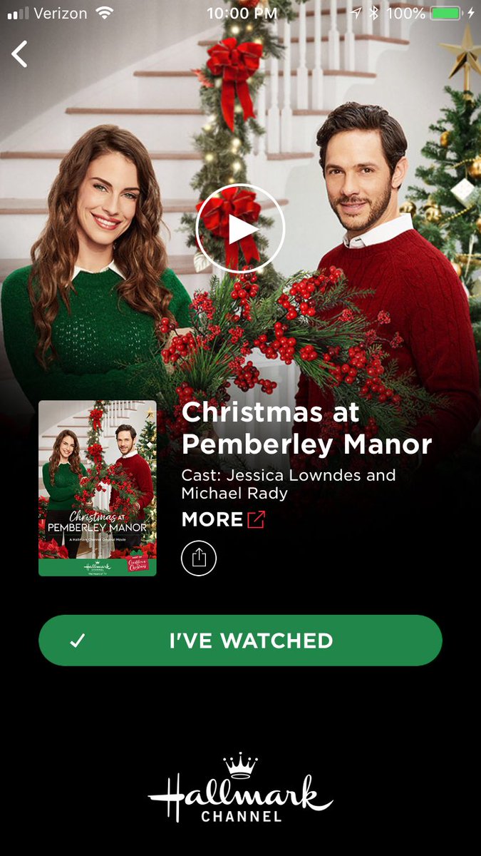 jbubbles18's tweet photo. One great #CountdownToChristmas movie in the books! @hallmarkchannel @MichelleVicary @billabbottHC #HallmarkApp #ChristmasatPemberleyManor https://t.co/PeeDmMGkfi