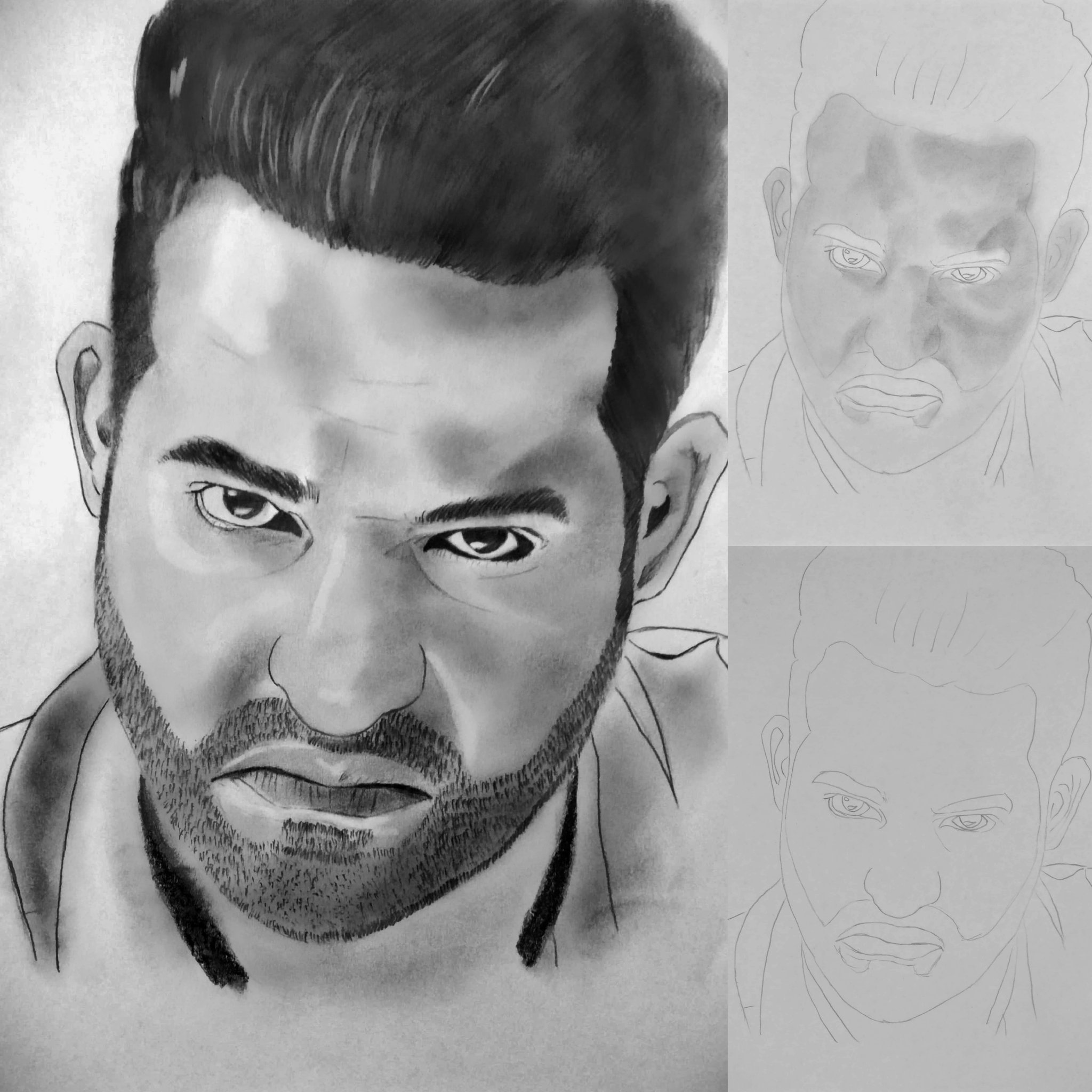 juniorntr #juniorNTR Drawing Junior NTR from Aravindha sametha trailer  /pooja hegde - YouTube