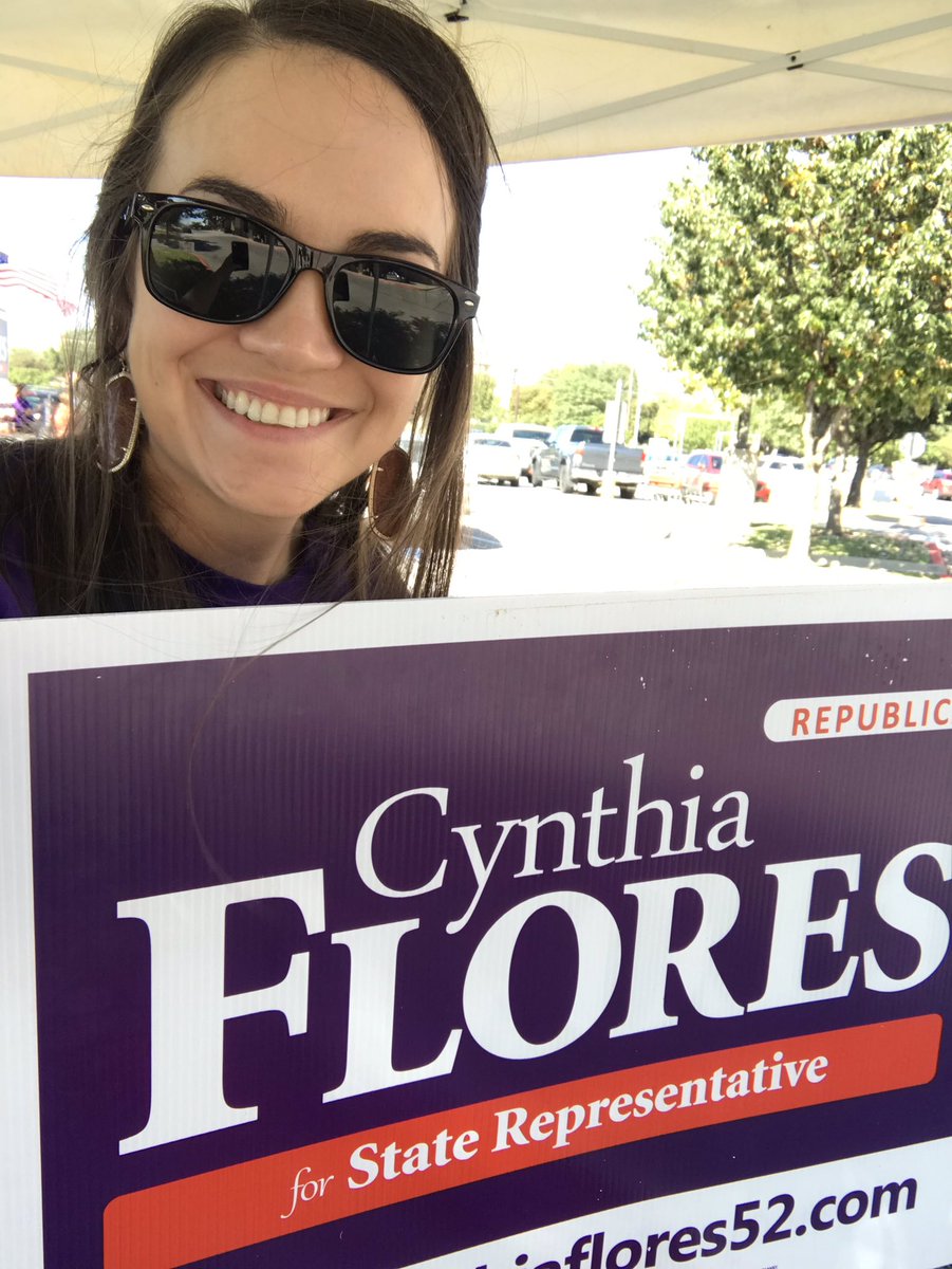 ash_juergens's tweet photo. Out at the polls today for @FloresforHD52 - come out &amp; see us until 7 today and vote for Cynthia! #txlege #GOP #texasforever https://t.co/pkA0Z5brId