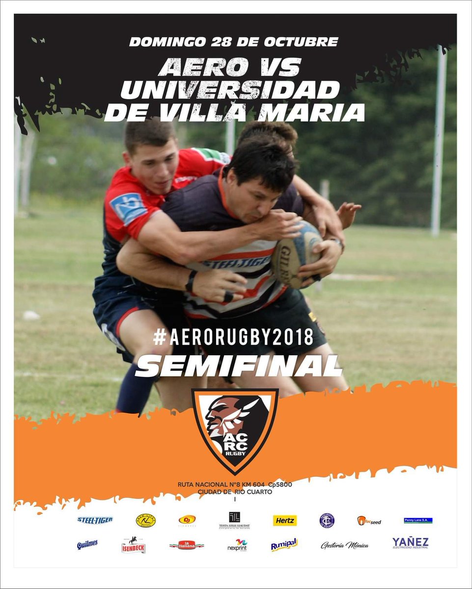 aerorugby's tweet photo. ESTE DOMINGO NUESTRO PLANTEL SUPERIOR RECIBE A LA UNIVESIDAD DE VILLA MARIA 
DESDE LAS 15HS .
LOS ESPERAMOS !!!! https://t.co/d0KsOoRGDz