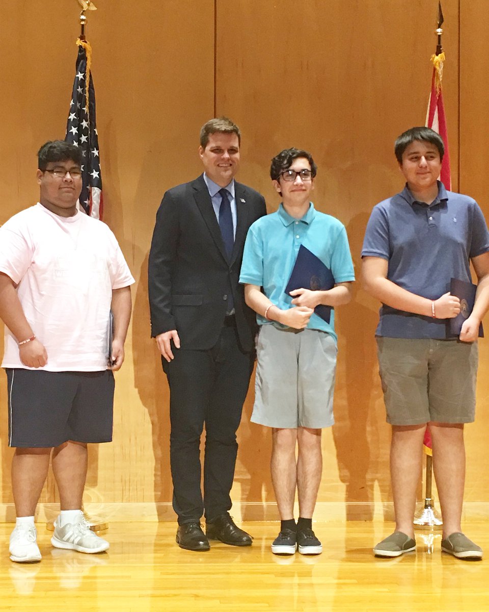 Our 2018 Congressional App Challenge winners from Niceville High School Sam Cota, Josh Delamater and Ethan Shelstad the creators of Vanguard Volunteering! #congressionalappchallenge