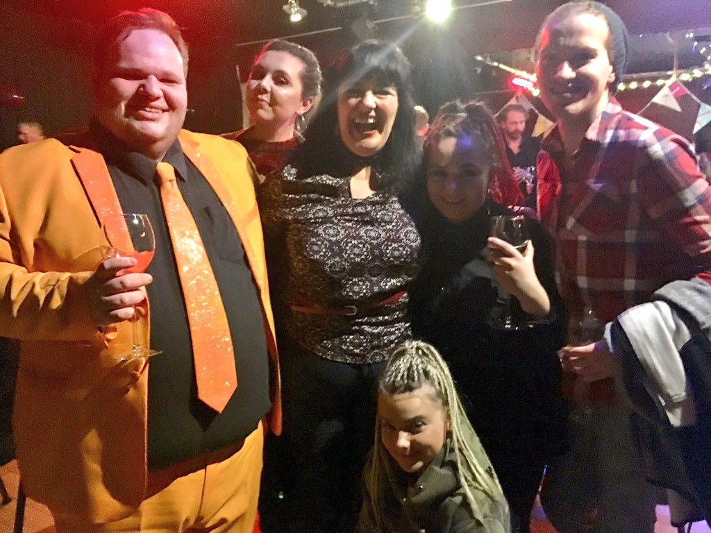 jeanmcameron's tweet photo. What a joy to catch up with the #NTSFutureproof Dundee team at @AyrGaiety tonight supporting their peers from South Ayrshire’s show. Love these talented young artists @Tony_Anderson95 @FindlayDuff, Chelsea, Kayleigh and Summer # https://t.co/rOGBUnot7x