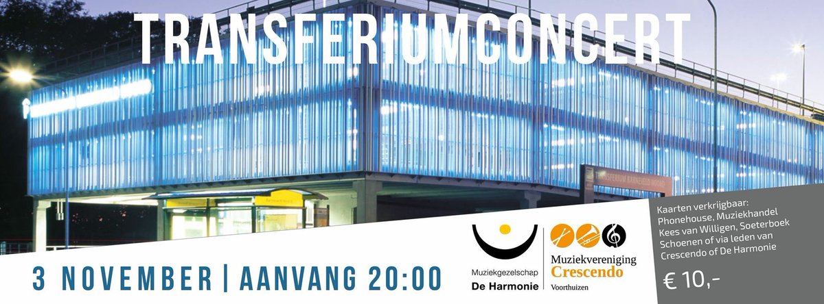 Heeft u al kaarten voor de het unieke Transferiumconcert op 3 november 2018? Verkrijgbaar bij The Phone House in Barneveld en Voorthuizen, Soeterboek Schoenen en Muziekhandel Van Willigen!