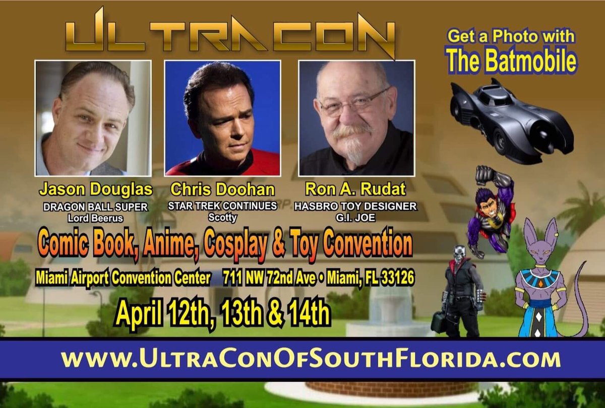 Some two new promos! 
Get your pic with The Batmobile, meet the one and only Hasbro Toy Designer, some voice actors from Dragon Ball Super and MUCH MORE!! 
And guess what? This is all happening at UltraCon of South Florida right here in Miami! 
Are we going to see you there? 🤩