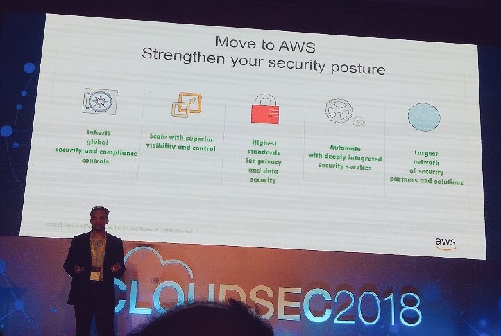 cloudfidential's tweet image. #AWS continue to bolster their cloud security and compliance offering.
#CloudSec2018 #CloudSecurity