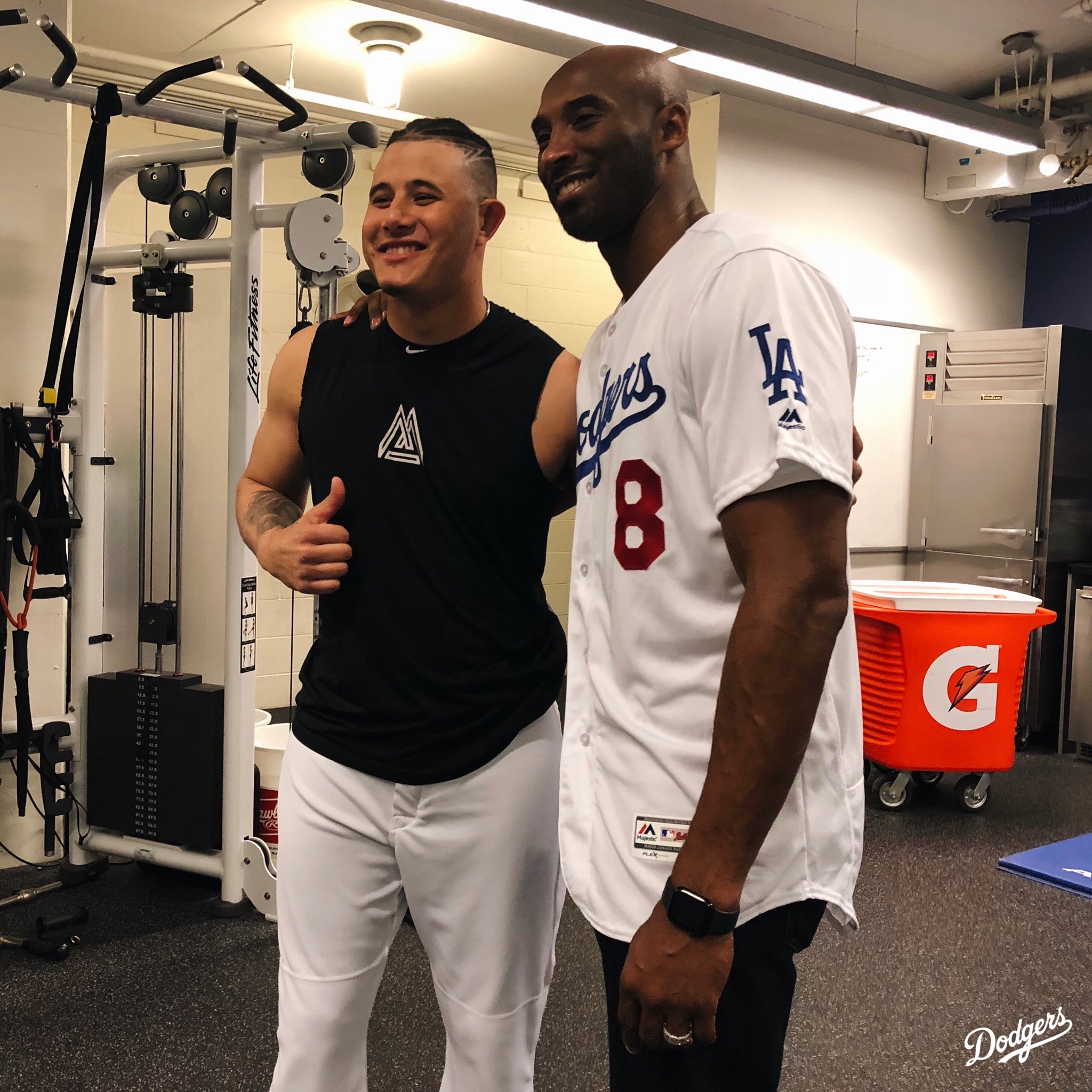 Los Angeles Dodgers on X: That feeling when @kobebryant wears your jersey.  #WorldSeries  / X