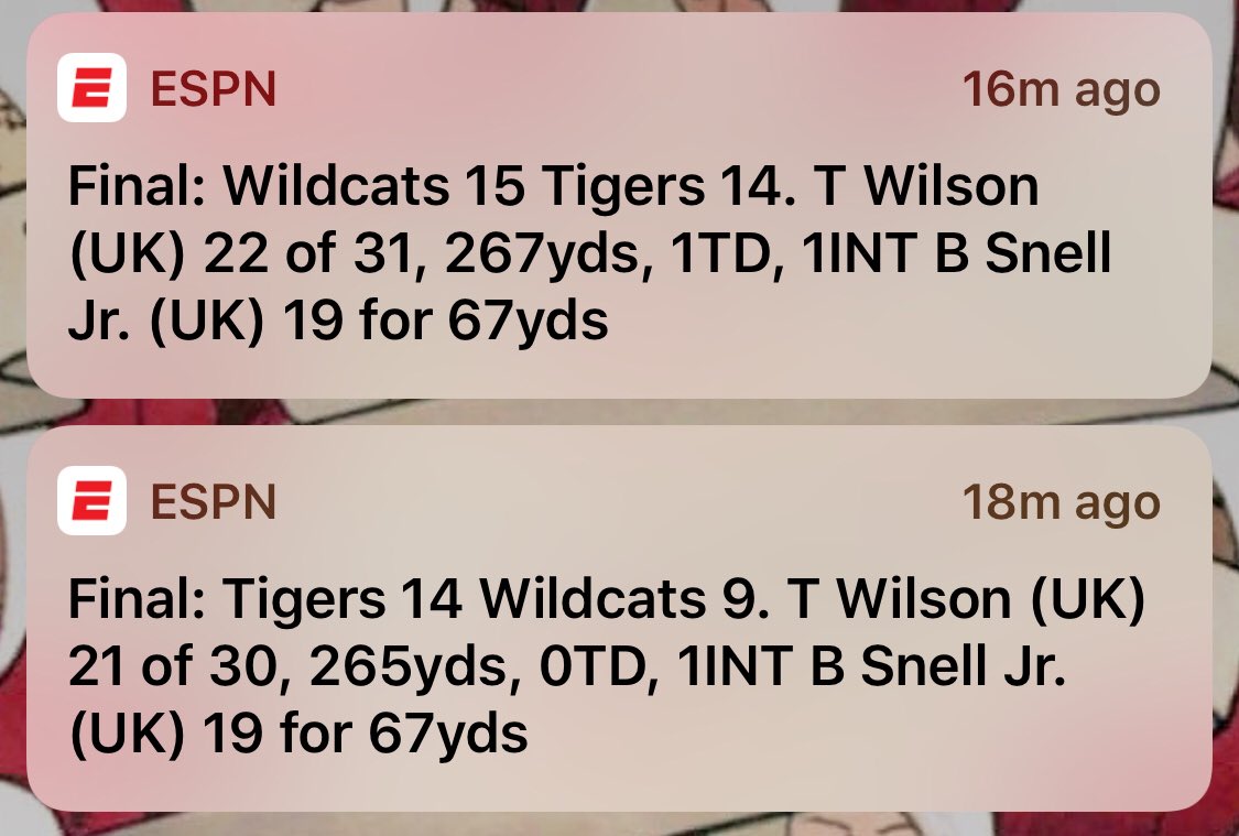 brookiewookiee's tweet photo. if you’re not from #kentucky, i feel sorry for you right now. #bbn #bigbluefootball #comeback #onefortherecordbooks https://t.co/ycvTKhvPMc
