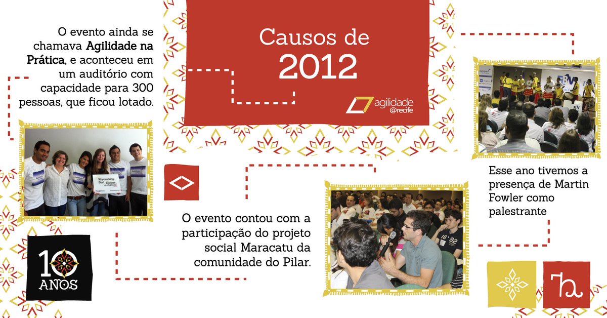 agilidaderecife's tweet photo. Você lembra do Agilidade 2012? Foi um ano super movimentado para o evento. Vamos lembrar de alguns dos destaques? #sejaagilvisse #agilidaderecife10anos https://t.co/dIQkAHthj1