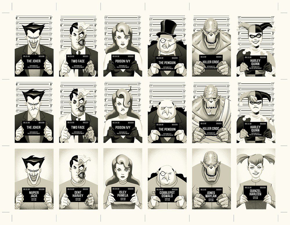 Batman Tas On Twitter Batman The Animated Series Villains Mugshots By Phantomcitycrtv animated series villains mugshots