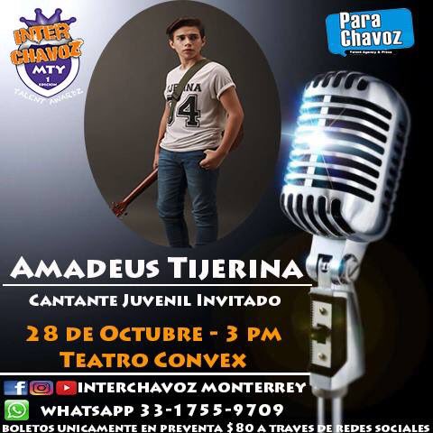 AmadeusTijerina's tweet photo. Mañana!! 3:00pm INTERCHAVOZ Teatros Convex No Falten!! #interchavoz https://t.co/ArMZcsRWEj