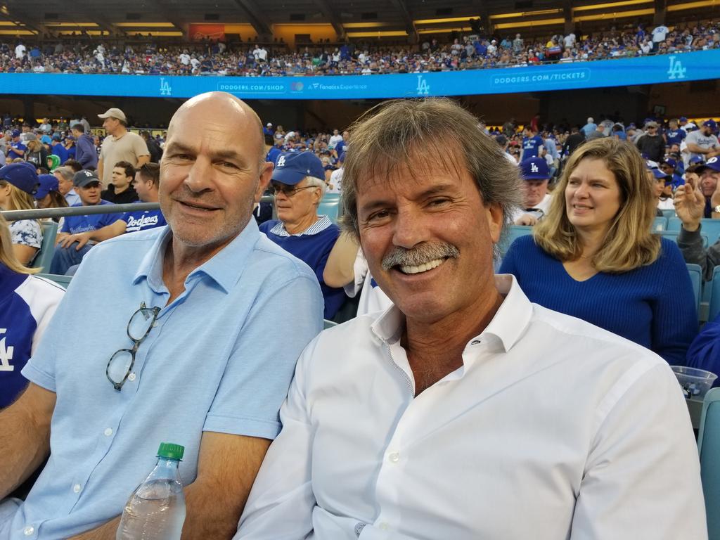 Eck43's tweet image. Never thought then that I'd be sitting at a #WorldSeries game at  @Dodgers stadium 30 years later with my pal @23KGibby