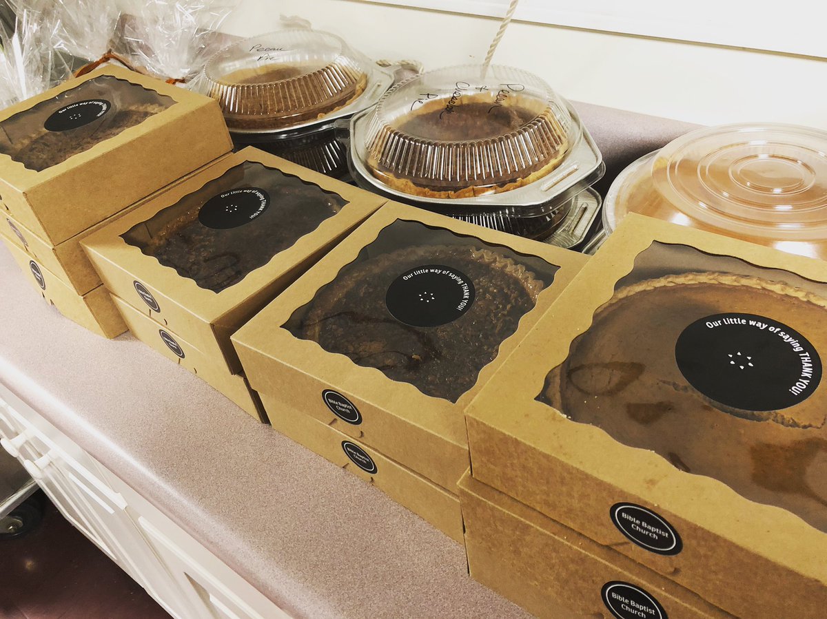 StephenCox_SC's tweet photo. A homemade pie for every visiting family in the morning for Friend Day.. thank you to all the individuals who made these available.. they smell delicious! #FriendDay #BBCStrong #PumkinPie #PecanPie https://t.co/lVZ3nYzIGJ