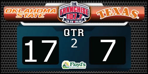 #OKState out to an early lead on the #Longhorns.