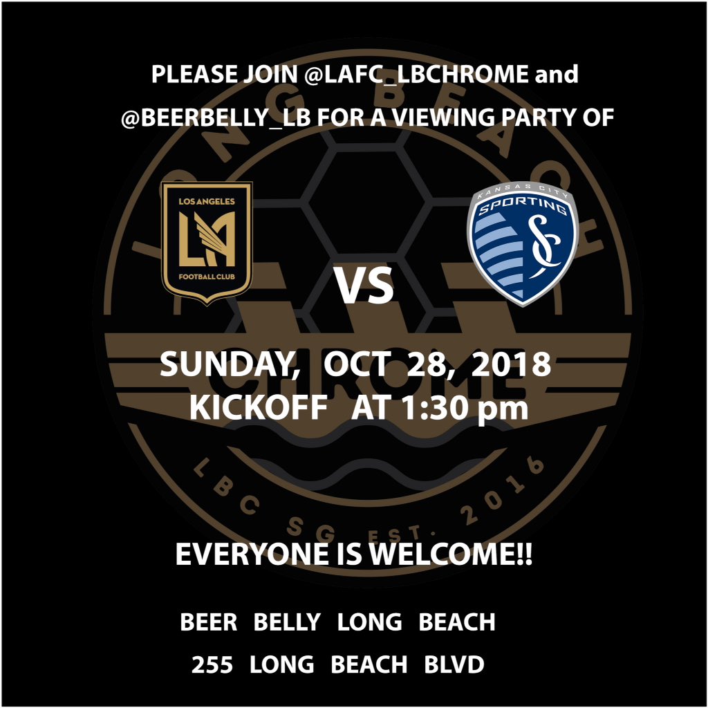 Please join <a href="/lafc_lbchrome/">Long Beach Chrome</a> and @beerbelly_lb for a viewing party! $5 beers and $7 shots. #lafc and #lafc_lbchrome prize raffle to boot. All are welcome.