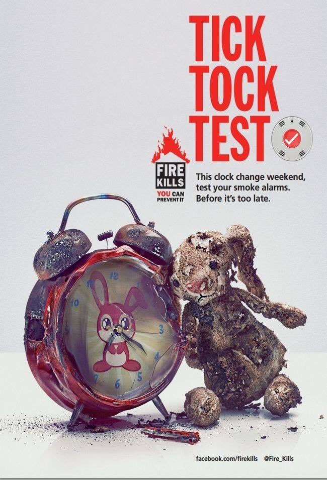 BudeCFRS's tweet image. Did you remember to adjust your clock this weekend? Did you remember to check your smoke alarm this weekend? #TickTockTest... Give the button a press and make sure your little life saver is working. #FireKills