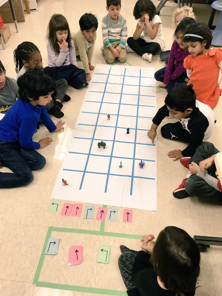 kindyfriends's tweet image. Did some work with Kindy friends and no-tech coding: introducing vocabulary, writing “code” and problem solving our way through the grid #codingtolearn #kindycoders they went back to their classrooms and created their own grid games 🚀💯🔥