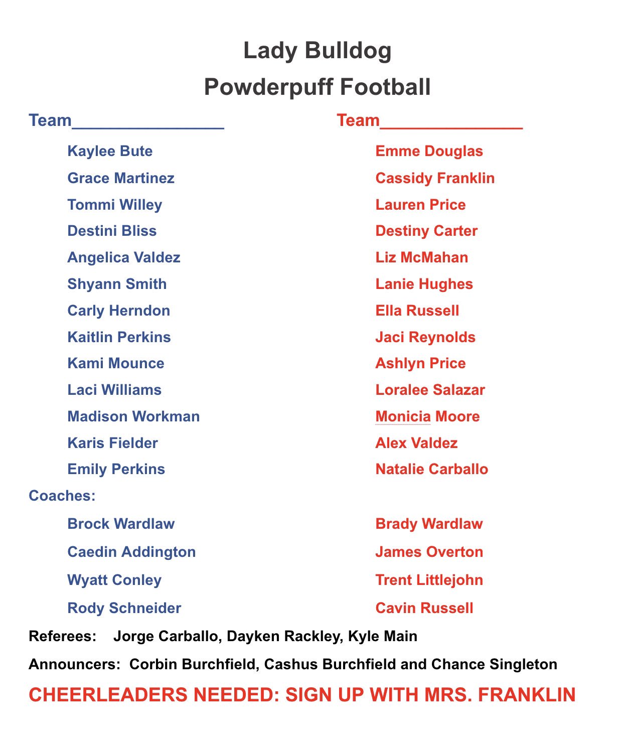 Powderpuff football names deals