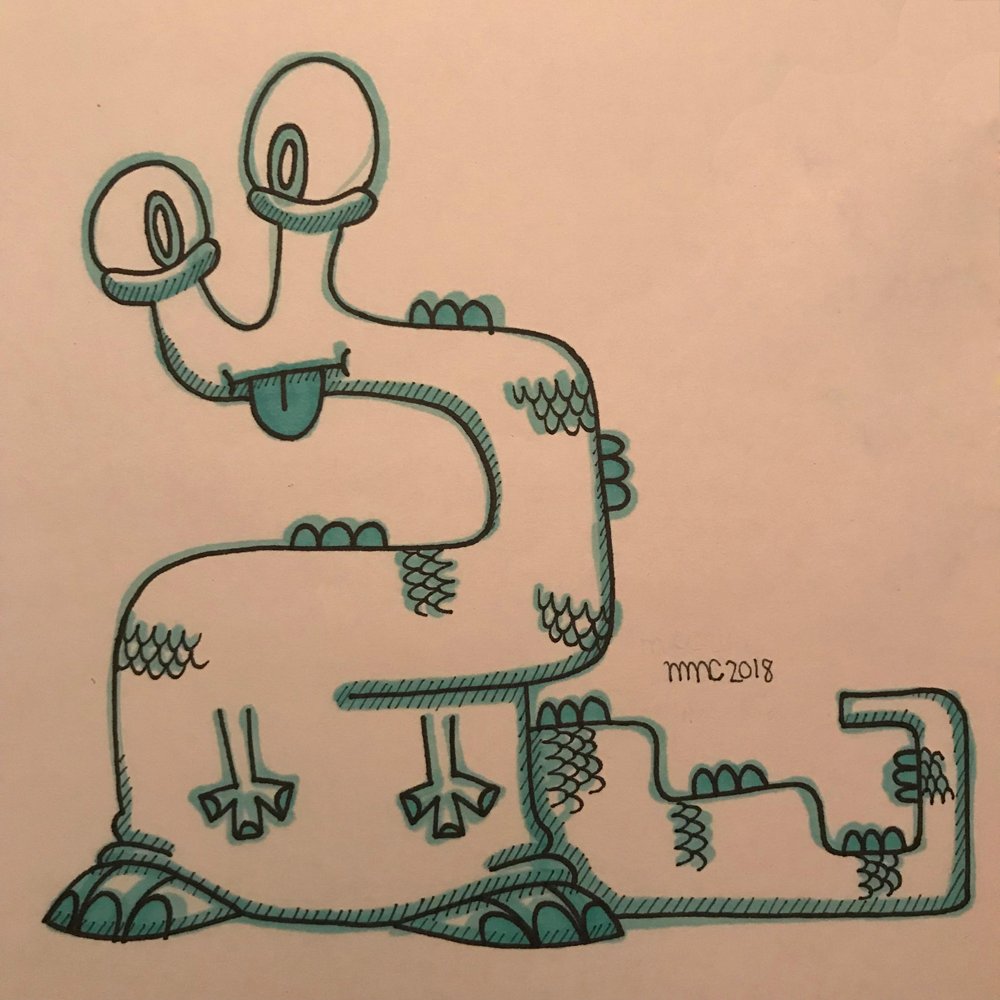 MMCedrati's tweet photo. Entry #27 for Inktober ->  Random monster 😛

#Inktober #inktoberday27 #Inktober2018 #drawing #illustration #dailydoodle https://t.co/uYmEfm6GIa