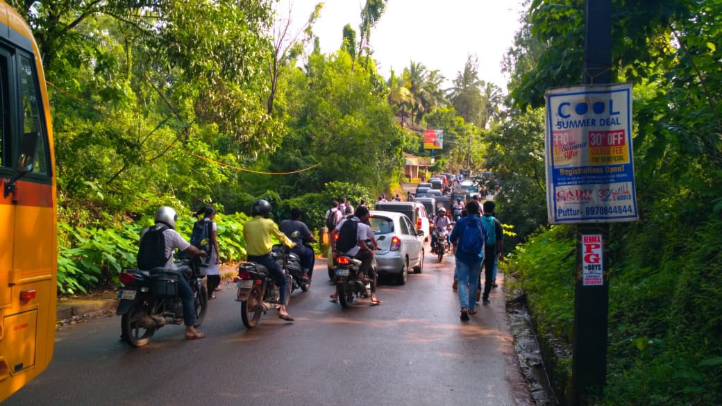 MokshithI's tweet photo. This is the situation of railway bridge. 
Thousands of students struggleing to pass this. Plz solve this as soon as possible.... 
Location: Neharu nagara, Puttur, DK, Karnataka. #RailBridgeWideBridge https://t.co/hW08390S0J