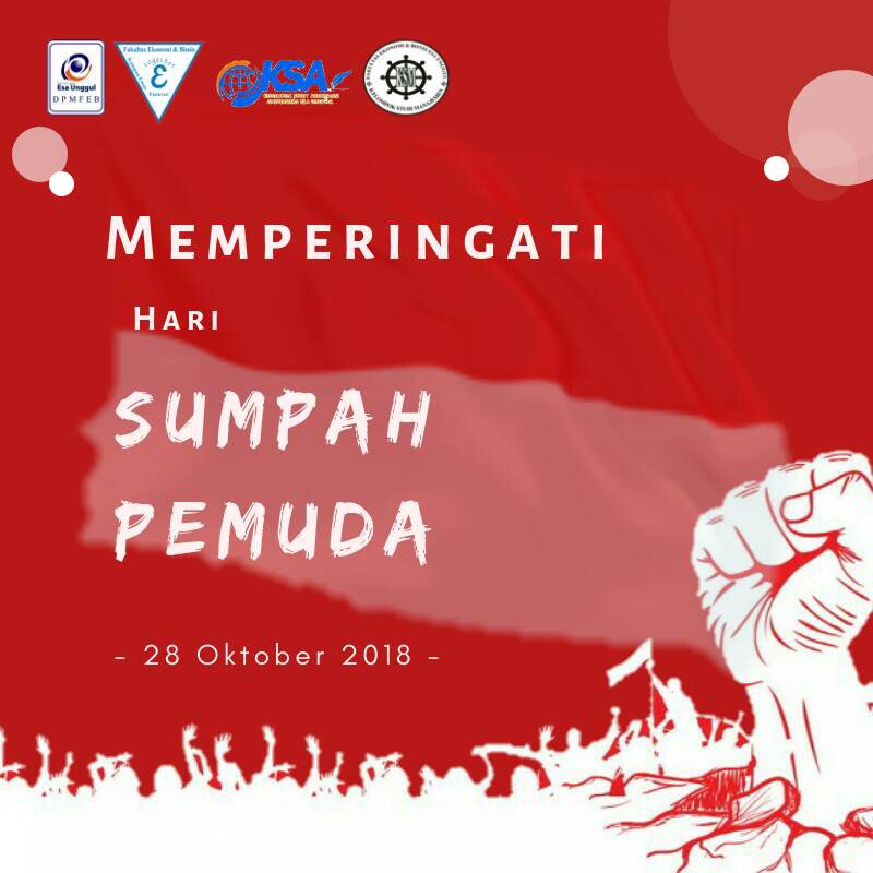 [HARI SUMPAH PEMUDA]
.
Selamat hari sumpah pemuda, semoga dengan peringatan sumpah pemuda ini kita bisa lebih berkontribusi bukan hanya menangisi yang telah lama hilang dari sisi.
______________
019/AF.E/X/2018
Divisi Komunikasi &amp; Informasi
_____________
#KSM18/19
#KOLABORASA