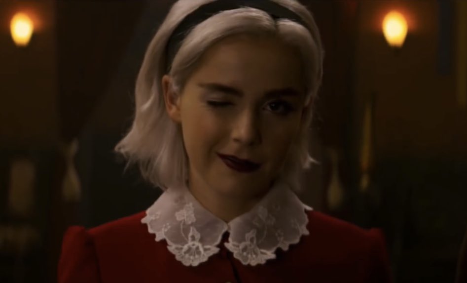 Zz90210's tweet photo. netflix after we finished the season in one day and make us wait another year for season 2 @sabrinanetflix #caos https://t.co/Ig96f6qo3q